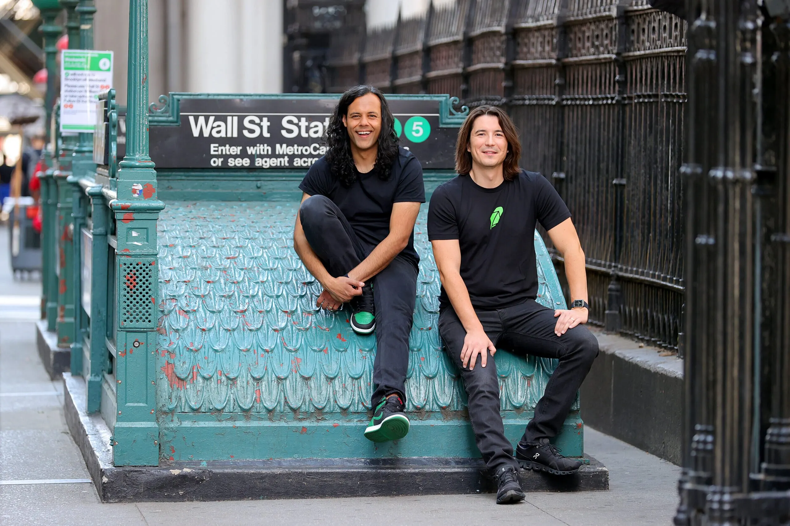 NEW YORK: Robinhood Co-Founders Baiju Bhatt and Vlad Tenev on July 24, 2021 in New York City. (Photo by Mike Coppola/Getty Images for Robinhood)