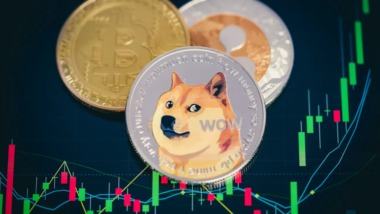 Bitcoin, Dogecoin, and XRP. Image: Shutterstock