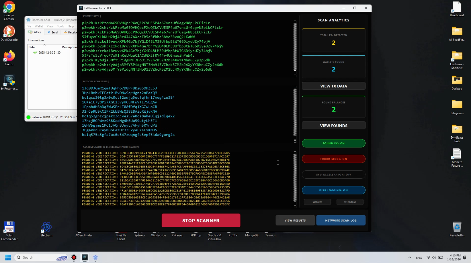 BitResurrector software interface