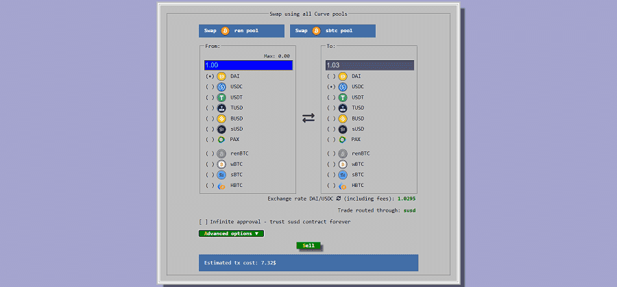 Curve Finance Exchange