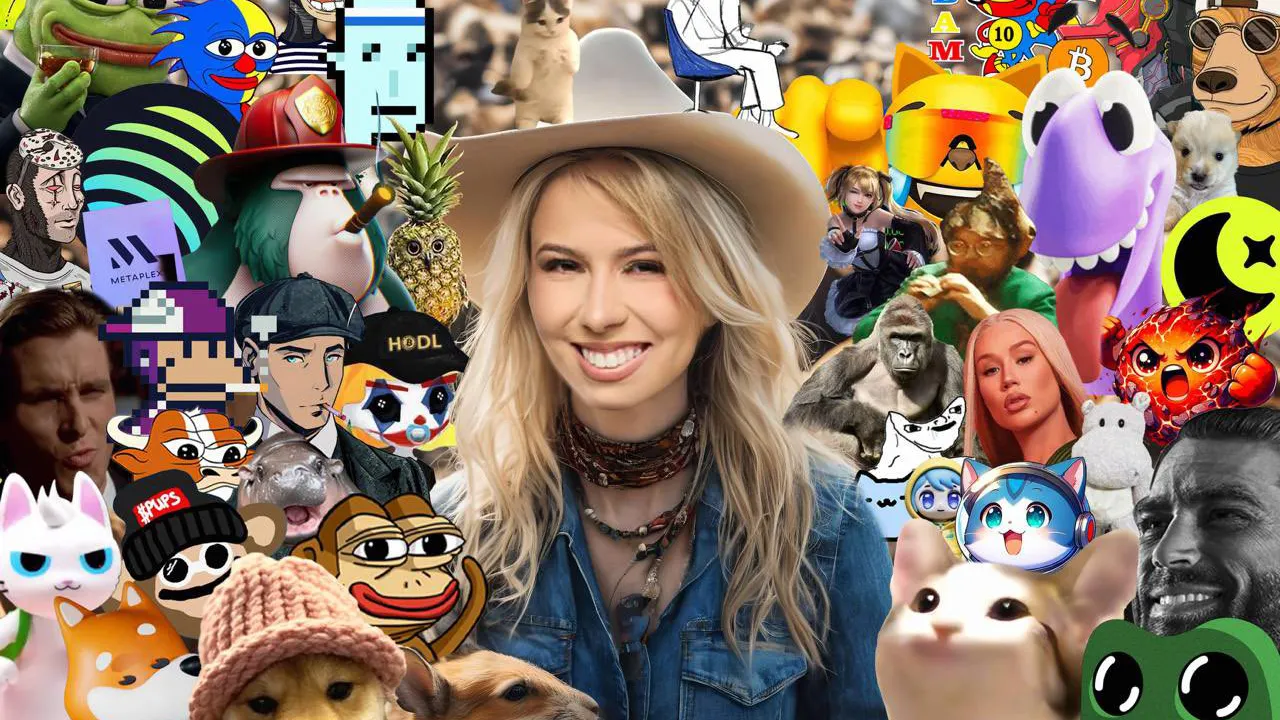 Hailey Welch, the "Hawk Tuah" girl among crypto icons. Image: X