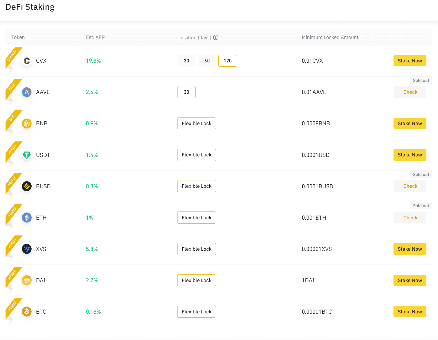 Binance DeFi Staking