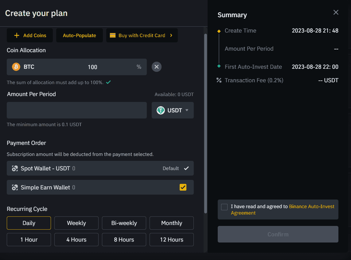 Binance auto invest 